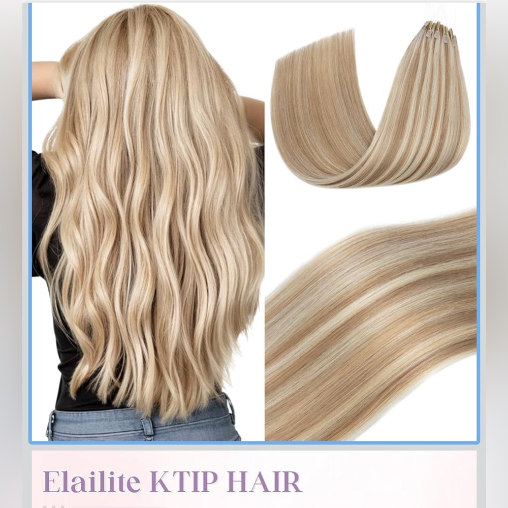 22” Golden Brown/Bleach Blonde REAL Human Hair K-Tips Color : #12P613 50Strands